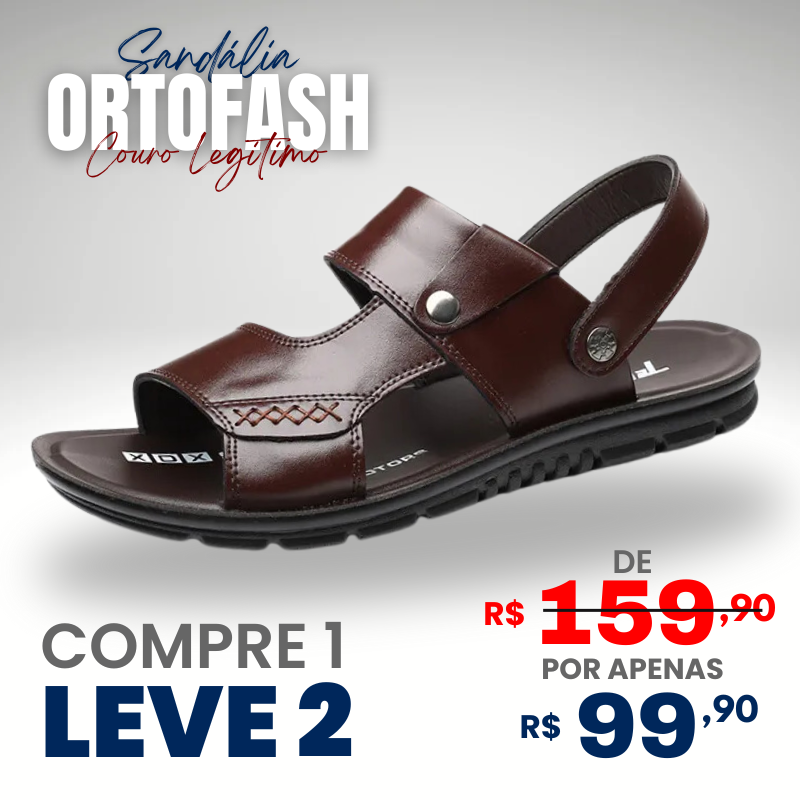 [COMPRE 1 LEVE 2] Sandália Ortopédica OrtoFash - Couro Legitimo